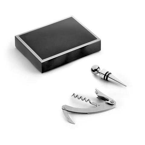 BARREL. Conjunto para vinho em zinco e aço inoxidável