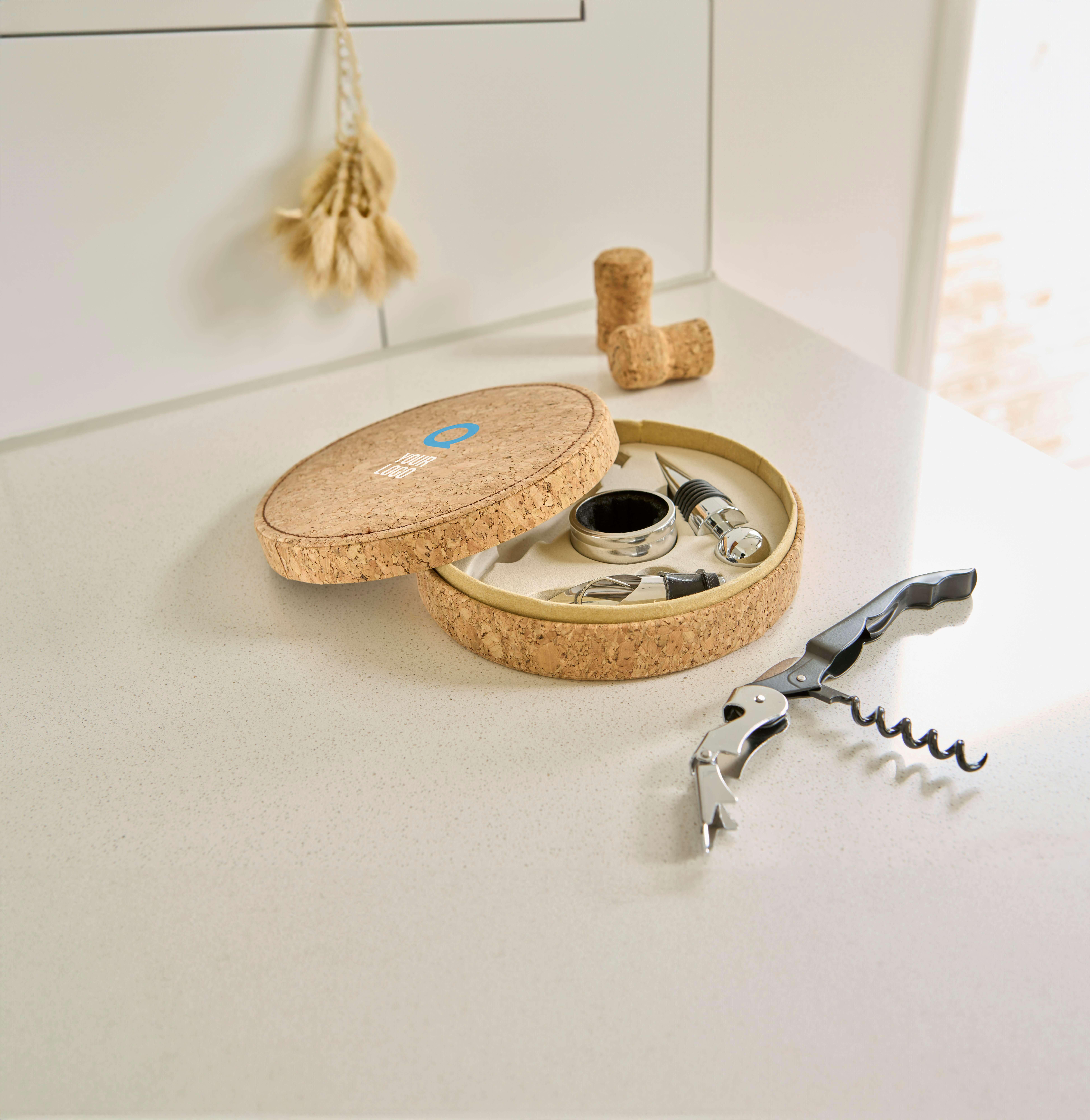 Giving 1015137 4 impr 1214320 Conjunto de vinho de PU com aspeto de cortiça Milana - Image 5