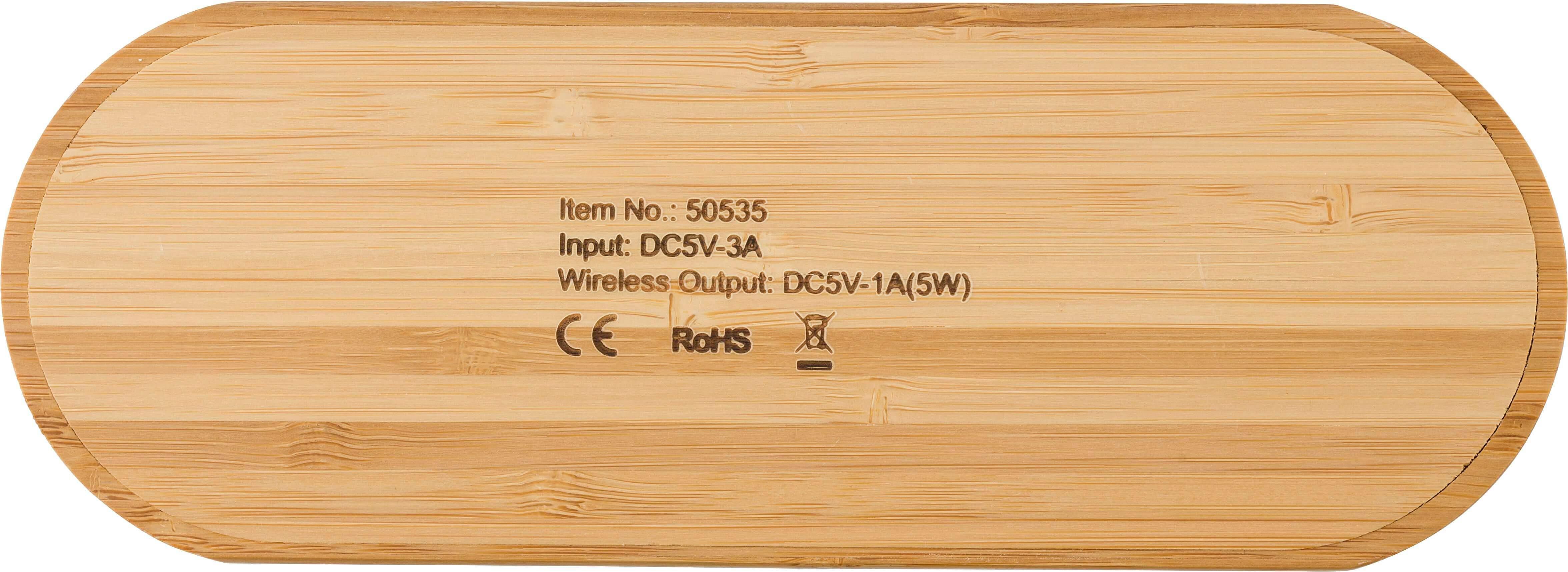 Carregador duplo sem fios de bambu Tatum