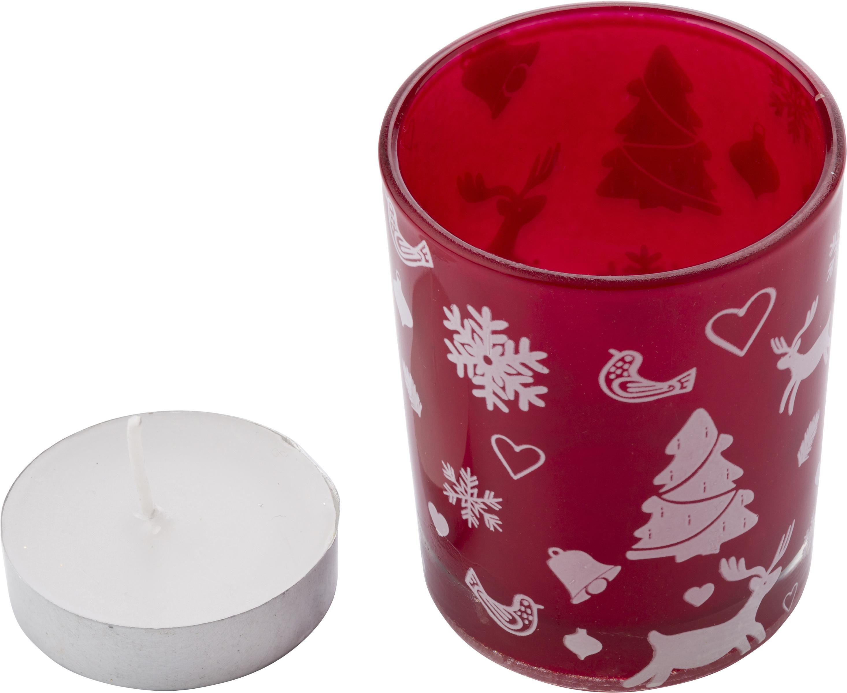Copo de cristal com vela e decoração de natal. Kirsten