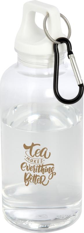 Garrafa de água com mosquetão em alumínio reciclado com certificação RCS de 400 ml "Oregon"