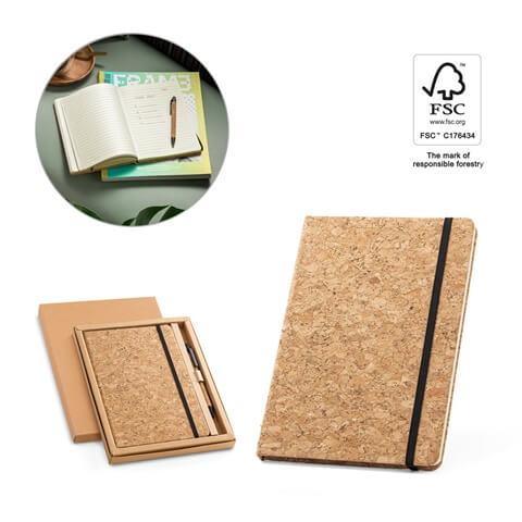 Stricker 93578 0 93578 set FREUD. Conjunto de bloco de notas A5 e esferográfica em cortiça