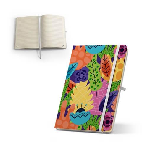 ANNE SUB. Bloco de notas A5 em poliéster reciclado (100% rPET) 300D, ideal para personalização em sublimação