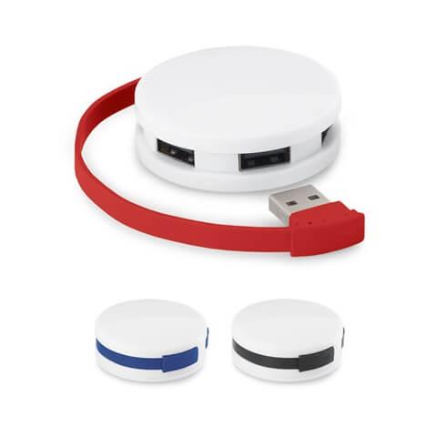 GARDNER. HUB com cabo e 4 portas USB-A em ABS