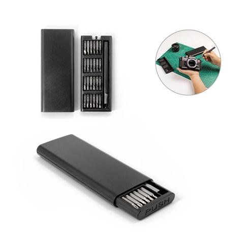 ATOM. Conjunto de chaves de fendas com diferentes pontas magnéticas em aço carbono