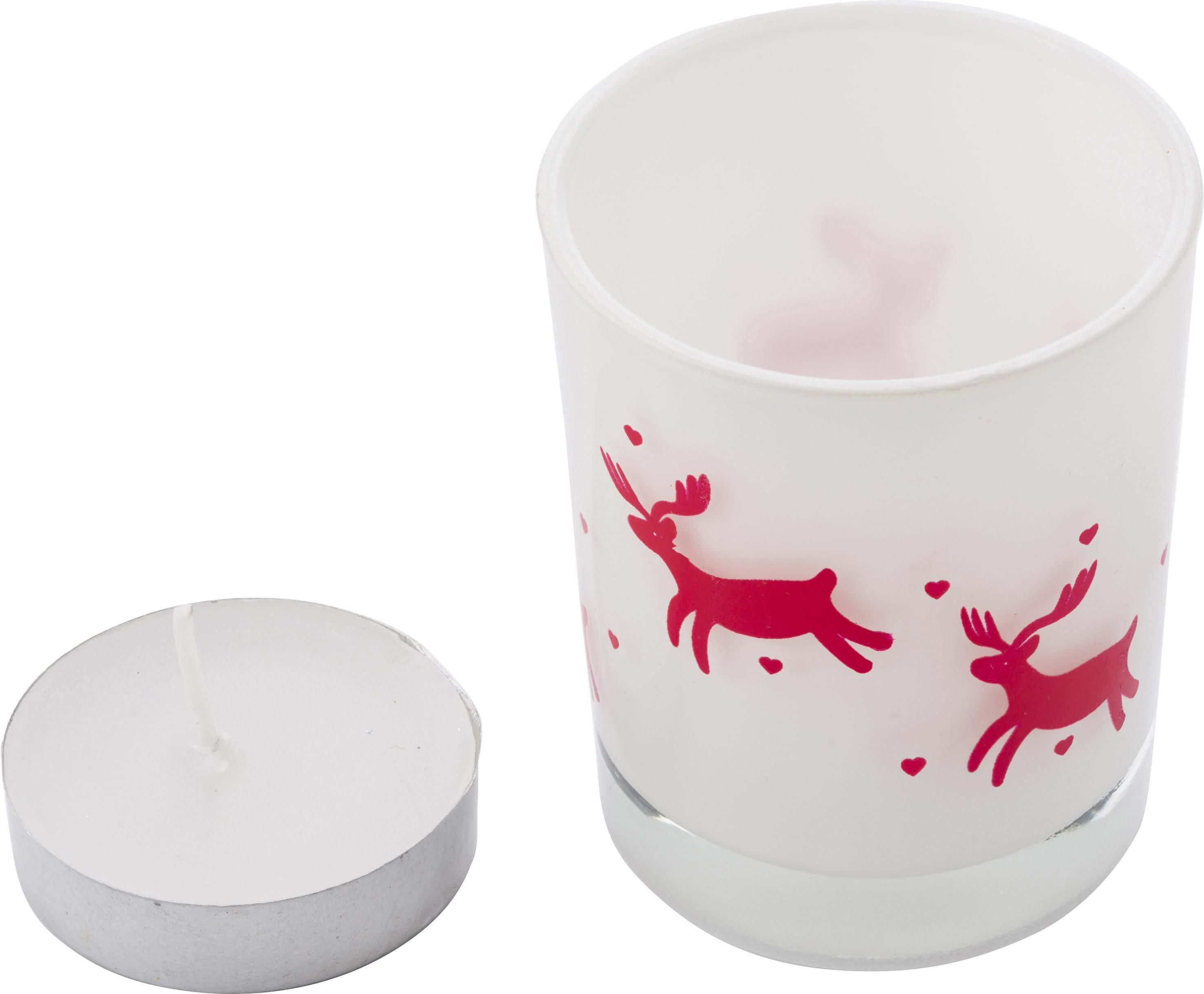 Copo de cristal com vela e decoração de natal. Kirsten