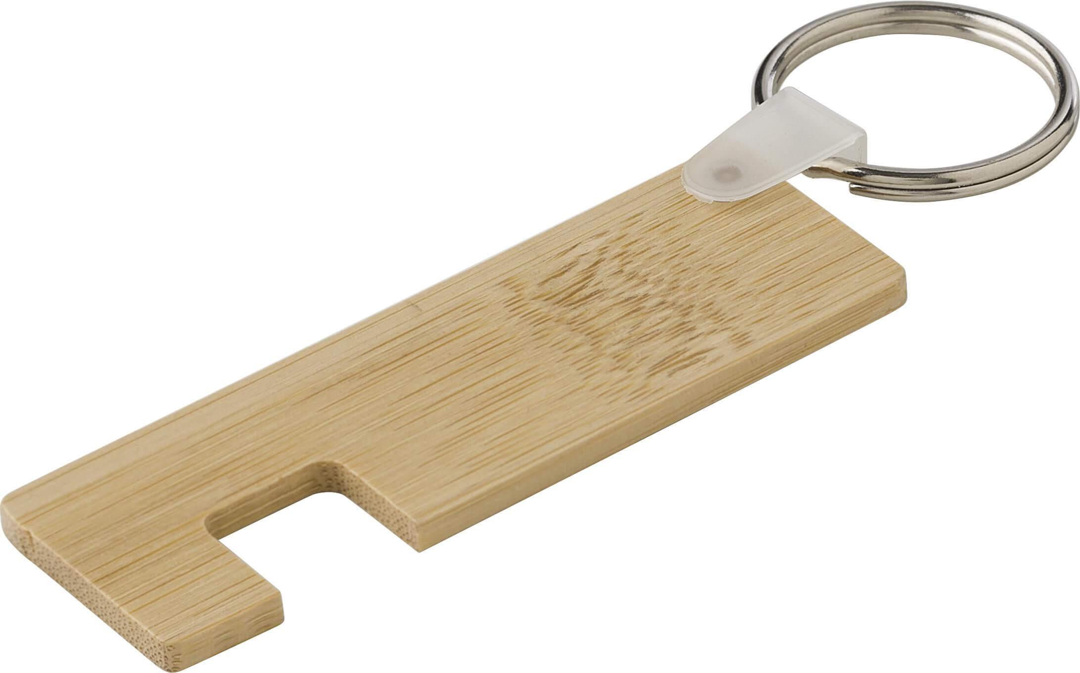 Porta-chaves em bambu com suporte para telemóvel Orlando