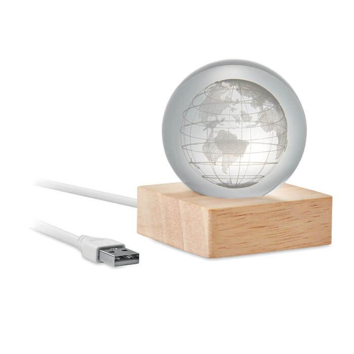 Bola de vidro com globo LED