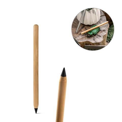 INFINITY. Caneta sem tinta em bambu com ponta em grafite