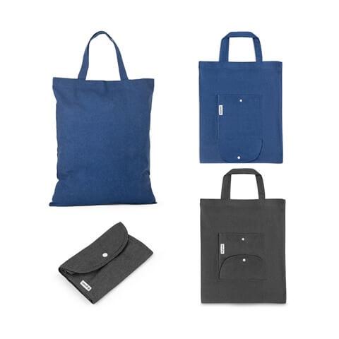 SIENA. Saco dobrável em algodão (50%), algodão reciclado (30%) e poliéster (20% rPET) (140 g/m²)
