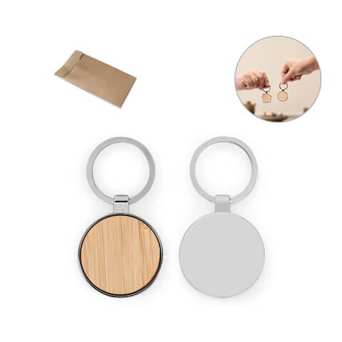 GASTON ROUND. Porta-chaves em ferro com formato redondo em zinco e bambu