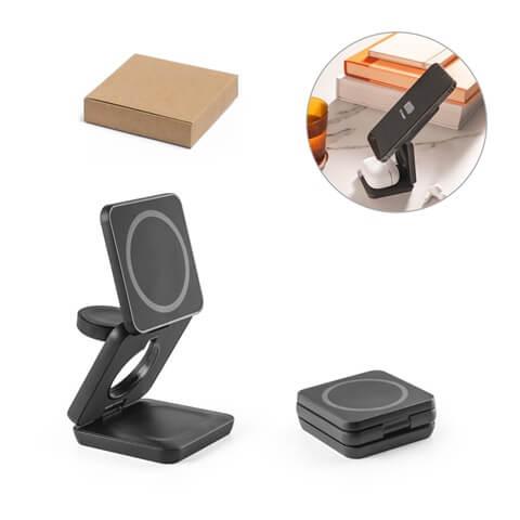 BROGLIE. Carregador magnético wireless super rápido 15W 4 em 1 em ABS reciclado (100% rABS)
