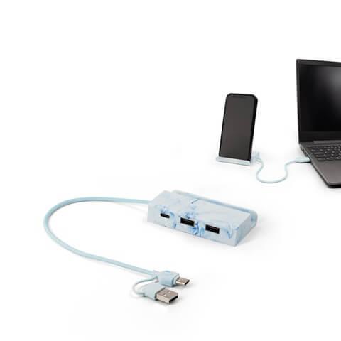 BERNERS HUB. Hub em ABS reciclado com as principais entradas e saídas