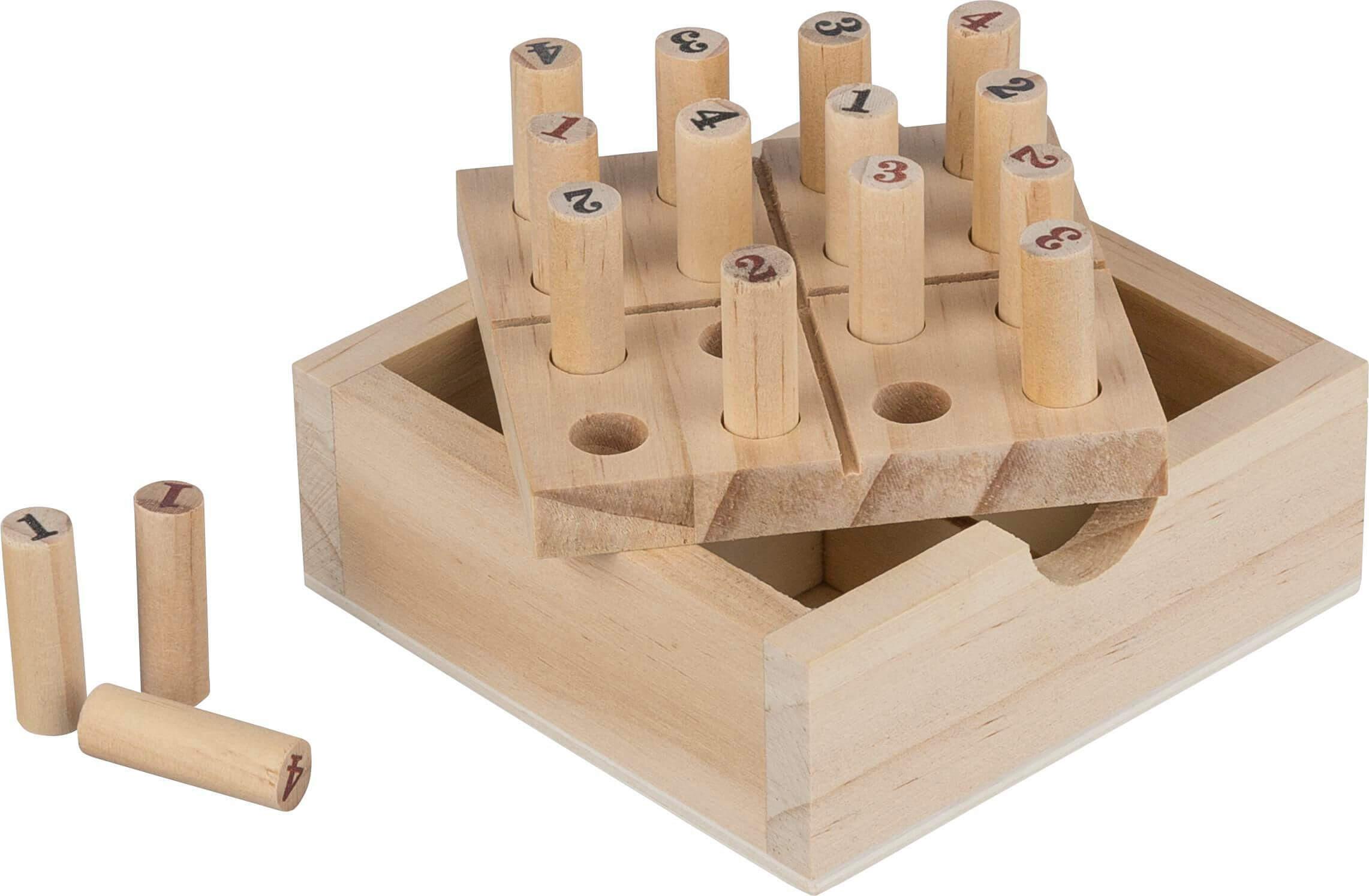 Conjunto mini Sudoku em madeira de pinho Kenza