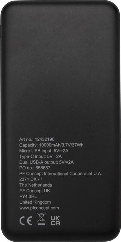 PF 124321 3 12432190 B1 Powerbank de plástico reciclado de 10.000 mAh "Loop" - Image 4