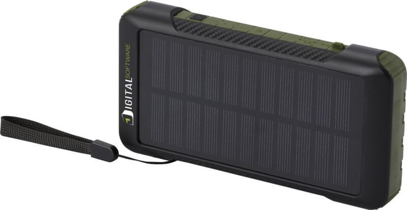 PF 124346 0 12434664 PP Y1 Powerbank solar com dínamo de 10 000 mAh em plástico reciclado RCS "Soldy"