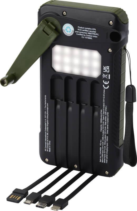 PF 124346 4 12434664 E1 Powerbank solar com dínamo de 10 000 mAh em plástico reciclado RCS "Soldy" - Image 5