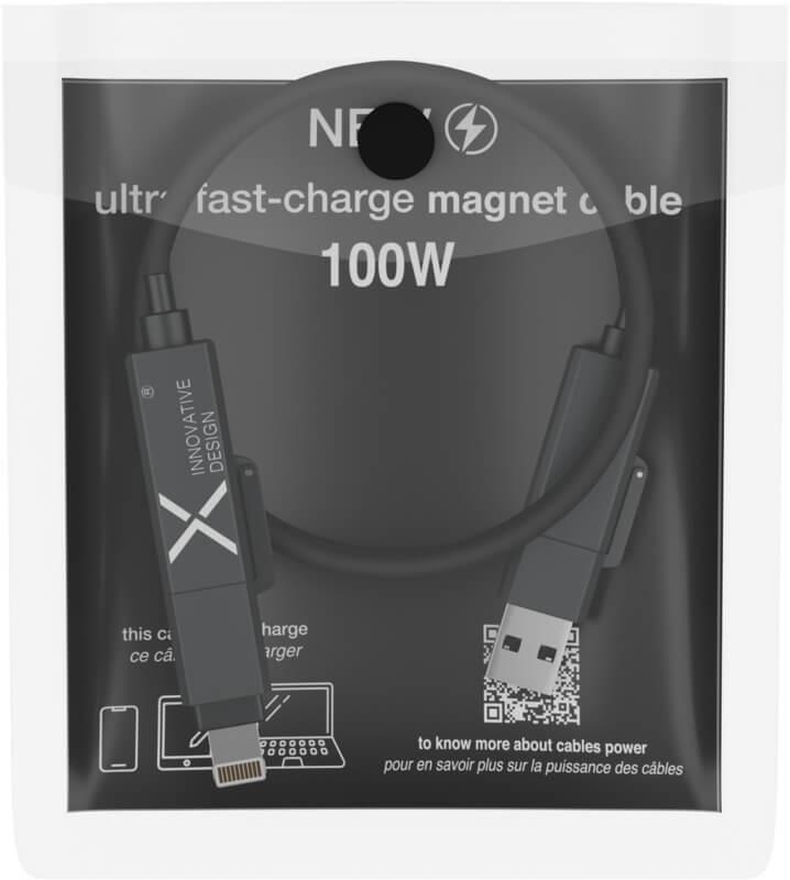 Cabo de carregamento magnético de silicone, 5 em 1, de 100 W "SCX.design C59"