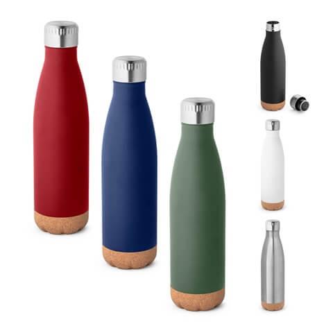 SOLBERG. Garrafa térmica em aço inoxidável e base em cortiça 560 mL