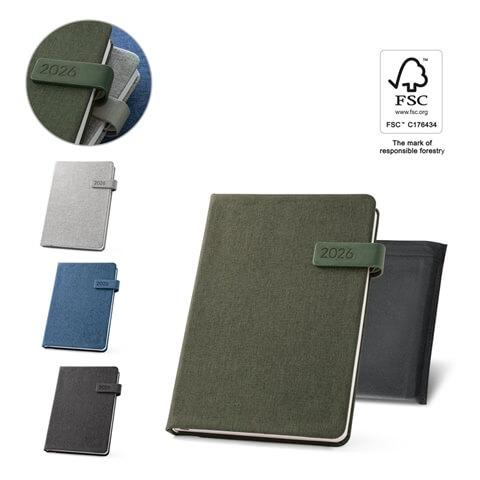 ANDRESEN A5. Agenda A5 em poliéster reciclado (100% rPET)