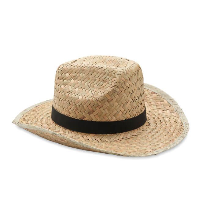 Chapéu cowboy de palha natural
