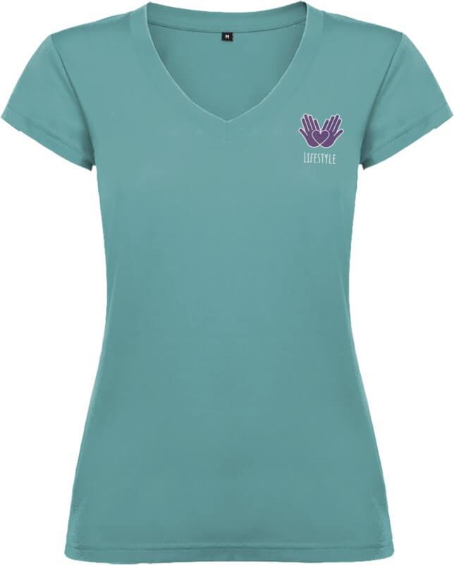 PF R6646 180 R66461M SP Y1 T-shirt de manga curta com decote em V para mulher de 155 g/m² Victoria - Image 32