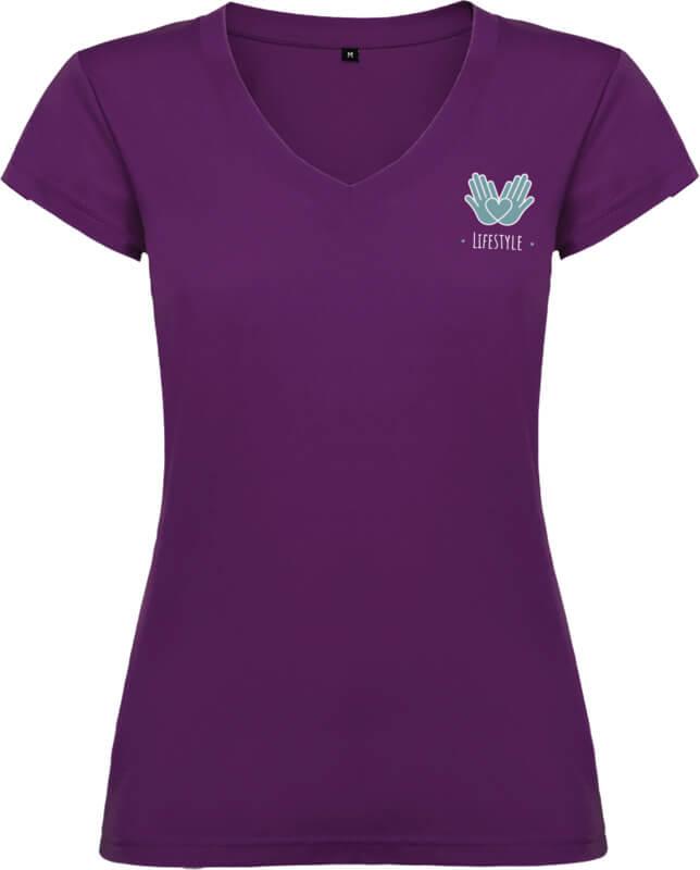 PF R6646 18 R66464H F1 SP Y1 T-shirt de manga curta com decote em V para mulher de 155 g/m² Victoria - Image 19