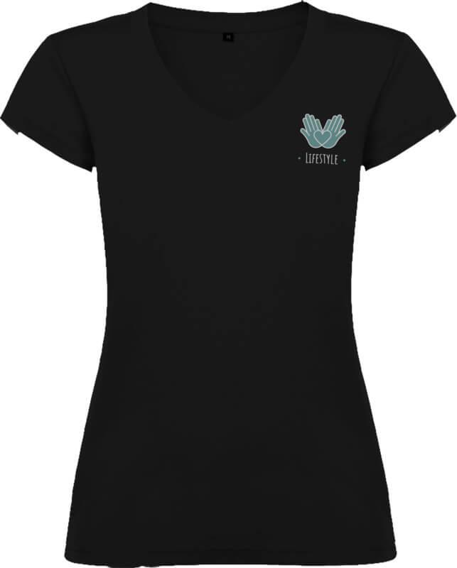 PF R6646 3 R66463O F1 SP Y1 T-shirt de manga curta com decote em V para mulher de 155 g/m² Victoria - Image 4
