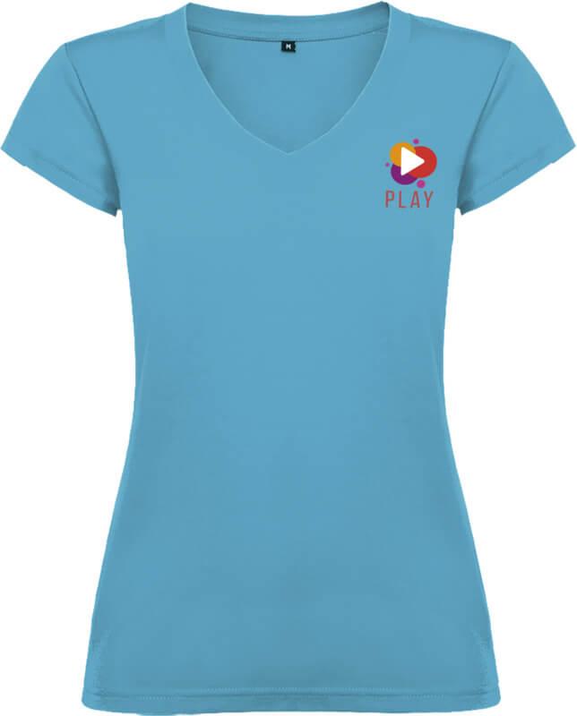PF R6646 6 R66464U F1 SP Y1 T-shirt de manga curta com decote em V para mulher de 155 g/m² Victoria - Image 7