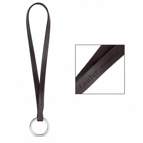 Amostra impressa de Lanyard LEATHER Short Slim (10 mm)