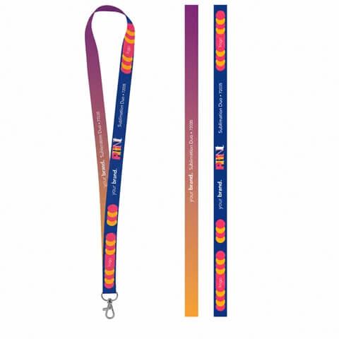 Amostra impressa de Lanyard SUBLIMATION Long II (20 mm) em poliéster