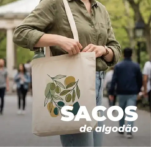 Sacos de algodão personalizados com logótipo ou imagem